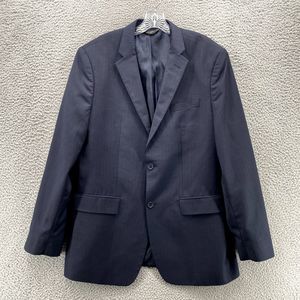 Banana Republic Jacket 44 L Blue Pin Striped Wool Sport Blazer Classic Fit Men's